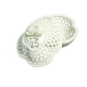 Roman 25th Wedding Anniversary To Have & To Hold Porcelain Trinket Basket - 1 of 1