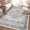 Large Washable Boho Vintage Area Rug Non-Slip Low Pile Machine Washable Carpet for Living Room, Bedroom, Office, Dining Room Kitchen - 3 of 4