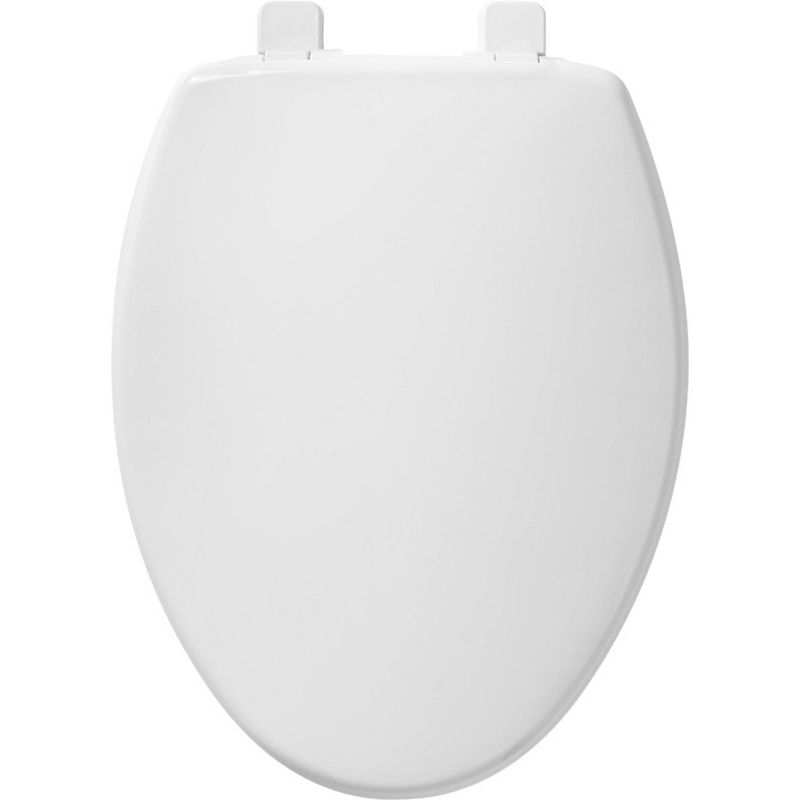 Caswell Never Loosen Elongated Antimicrobial Plastic Soft Close Toilet Seat White - Mayfair by Bemis, 3 of 7