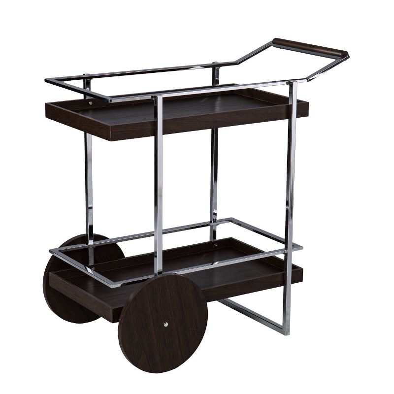 Oneots Rolling Bar Cart Brown/Chrome - Aiden Lane, 1 of 10