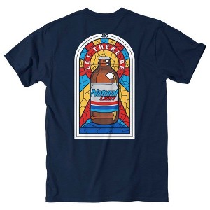 Adult Natural Natty Light Stained Glass Rowdy Gentleman Blue T-Shirt - 1 of 4