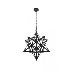 Elegant Lighting Nocturne 1 light black Pendant - 1 of 4