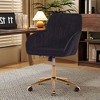 ALEXOUN Velvet Swivel Home Office Chair,Height Adjustable Upholstered Vanity Chairs with Gold Base,Ergonomic for Office,Bed Room,Small Space - 2 of 4