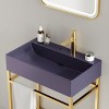 Bathroom Floor Cabinet,Bathroom Vanity With Ceramic Basin And Open Metal Leg And Storage Shelf,Freestanding Bathroom Furniture-Cuddlewood - 3 of 4
