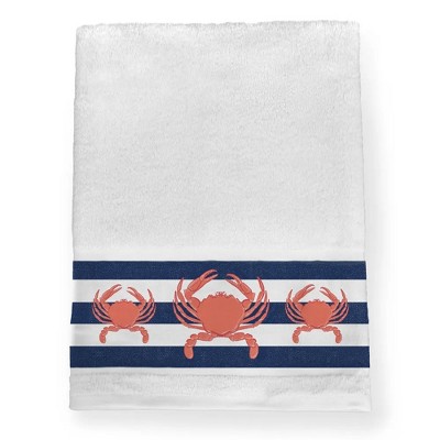 Laural Home Crab Stripe 27"W x 51"L Bath Towel