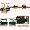 Mocamel Emerald Green Velvet Sofa with Gold Accents - Channel Tufted Mid-Century 3-Seate - 4 of 4