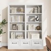 Tall Bookshelf with 3 Storage Drawers, Wood Bookcase with 4 Tier Shelf, Storage Bookcase Cabinet, Display Rack for Library Office Living Room - 4 of 4