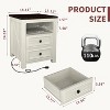 MUUEGM Farmhouse Nightstand with Charging Station, 18" Bedside Table with Drawer & Storage Cabinet, End Table for Bedroom, Living Room - 2 of 4