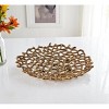 HomeRoots 15" Gold Aluminum Coral Decorative Low Bowl - 2 of 4