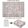Washable Rug Vintage Living Room Rug Ultra-Soft Faux Wool Throw Carpet Non Slip Backing Oriental Floral Distressed Throw Carpet - 2 of 4