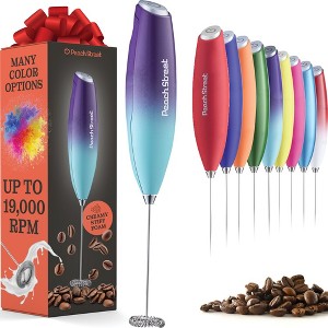 Handheld Milk Frother, Mini Foamer, Battery Operated Stainless Steel Drink Mixer for Coffee, Lattes, Cappuccino, Matcha, Chocolate - 1 of 4