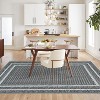 Washable Rugs for Living Room,Geometric Bordered Non Slip Dining Room Carpet, Low Pile Ultra Thin Floor Cover, Modern Non Shedding - 4 of 4