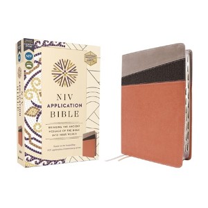 NIV Application Bible, Leathersoft, Coral/Gray, Red Letter, Thumb Indexed, Comfort Print - (NIV Application Commentary Resources) by  Zondervan - 1 of 1