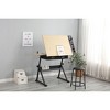 NicBex Home Office Desks Standing Desk Adjustable Height Drafting Desk with Adjustable Desktop, Storage Drawers and 1 Chair for Study, Oak - 3 of 4