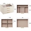 3-Layer Jewelry Organizer with Glass Window in Ivory and Pink - 4 of 4