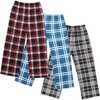 Ekouaer Boys Pajama 3 Pack Sleep Pants - Soft Elastic Waist Kids Plaid Lounge Bottoms With 2 Pockets - 4 of 4