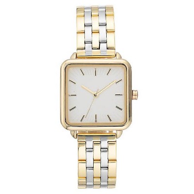 Square face watch gold hot sale