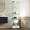 KTMBDW Glass Display Cabinet 4-Shelf with Door and Lock, Curio Cabinets Tempered Glass Floor Standing Bookshelf with Drawer for Bedroom, Living Room - 4 of 4
