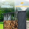 Gulches Outdoor Steel Firewood Rack,Open Wood Shed with Sloped Roof for Firewood,Pellet,or Lumber Storage,Black - 3 of 4