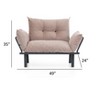 TiramisuBest Metal Legs Futon Loveseat, Black Chenille Upholstery, Compact 2-Seater Sofa, Durable Metal Frame, Easy Assembly - 4 of 4