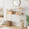 43.5” Gold Console Table, 5 Tier Entryway Table, Narrow Sofa Tables with Shelves, Behind Couch Table Hallway Table Modern Furniture for Living Room - 3 of 4