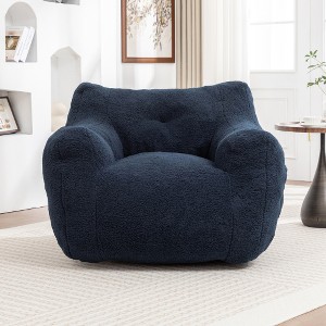 LIVAREEmlen Bean Bag Sofa Chair with Armrests Stuffed High-Density Foam, Lazy Sofa for Adults in Living Room,Bedroom Reading - 1 of 4