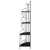 Alilang 23.25 Inch Decorative Corner Shelf with Scrollwork Design and Four-Tier Storage-Cappuccino - 4 of 4