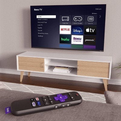 Black Universal Voice Control TV Remote with Pre-set Buttons