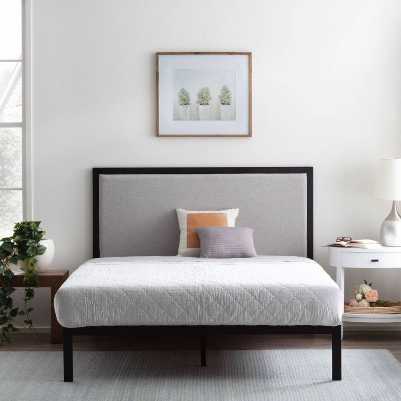 Mara Metal Platform Bed Frame with Upholstered Headboard - Brookside Home, 3 of 8