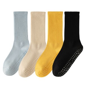 Anna-Kaci 4-Pack Women's Anti-Slip Yoga Socks with Grips Comfortable Ribbed Design for Exercise and Indoor Use - 1 of 4
