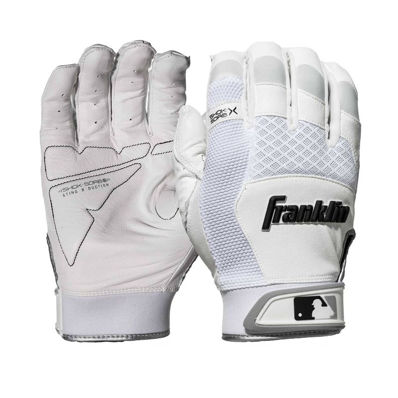 Franklin Sports Adult Shok-Sorb X Batting Gloves White - XL, 3 of 4