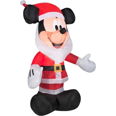 Gemmy Christmas Airblown Inflatable Mickey w/Santa Beard Disney, 3.5 ft Tall, Multicolored