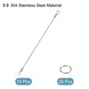 Unique Bargains Stainless Steel Retractable Thin Lanyard Cables with Key Rings 10 Pcs - 3 of 4