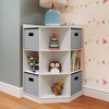 RiverRidge Kids' Corner Playroom Cabinet with 6 Toy Storage Cubbies and 3 Angled Shelves with 4 Fabric Bins - 2 of 4