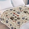Boersma Dog Paw Print Throw Blanket - Cozy Bone & Paw Design Fleece for Dog Lovers, Brown, 50x60 Inches - 3 of 4