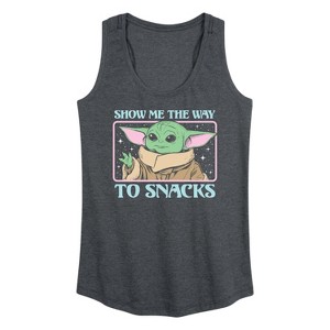 Women's - Star Wars - The Mandalorian Grogu The Way To Snacks Graphic Racerback Tank - 1 of 4