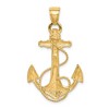 Black Bow Jewelry Mens 14k Yellow Gold Large Textured & Polished Anchor Pendant, 25x40mm - 3 of 4