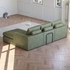 99-Inch Beige L-Shaped Modern Upholstered Sectional Sofa with Three pillows, Corduroy Sectional Sofa for Living Room and Bedroom - 4 of 4