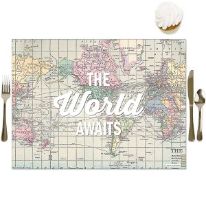Big Dot of Happiness World Awaits - Party Table Decorations - Travel Themed Party Placemats - Set of 16 - 1 of 4