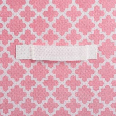 Pink Sorbet Lattice Fabric Cube Storage Bins, Set of 2