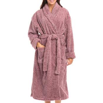 Women's Fuzzy Plush Fleece Robe, Warm Soft Bathrobe for Her