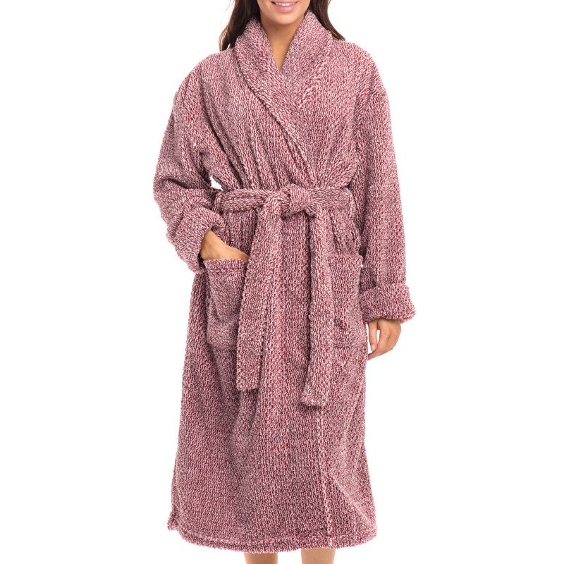 Women's Fuzzy Plush Fleece Robe, Warm Soft Bathrobe for Her, 1 of 8