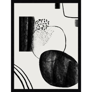 19" x 25" Abstract Composition Charcoal by Teju Reval Wood Framed Wall Art Print - Amanti Art: Modern Lithograph, Hardwood Frame - 1 of 4