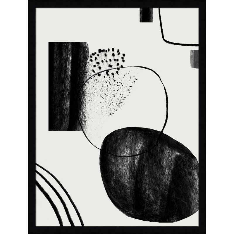 19&#34; x 25&#34; Abstract Composition Charcoal by Teju Reval Wood Framed Wall Art Print - Amanti Art, 1 of 11