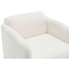 CAVINAS Modern Accent Chair with Waved Arms & Metal Decoration, Teddy Fabric Upholstered Armchair for Living Room, Bedroom, Office - 3 of 4