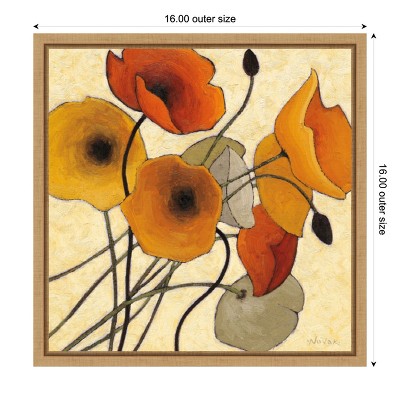 Vibrant Orange and Yellow Poppies Canvas Wall Art Print
