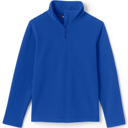 Lands End School Uniform Kids Lightweight Fleece Quarter Zip Pullover 2X Large Cobalt