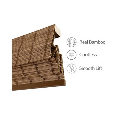 Cordless Bamboo Woven Light-Filtering Roman Shades 34"W x 64"H