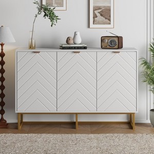 31.5"/47" Modern Sideboard Buffet Cabinet with Herringbone Doors, Wood Storage Credenza for Dining Room & Entryway - 1 of 4