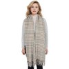 Anna-Kaci Women's Houndstooth Plaid Winter Scarf Soft Fringe Oversized Wrap Shawls - 4 of 4